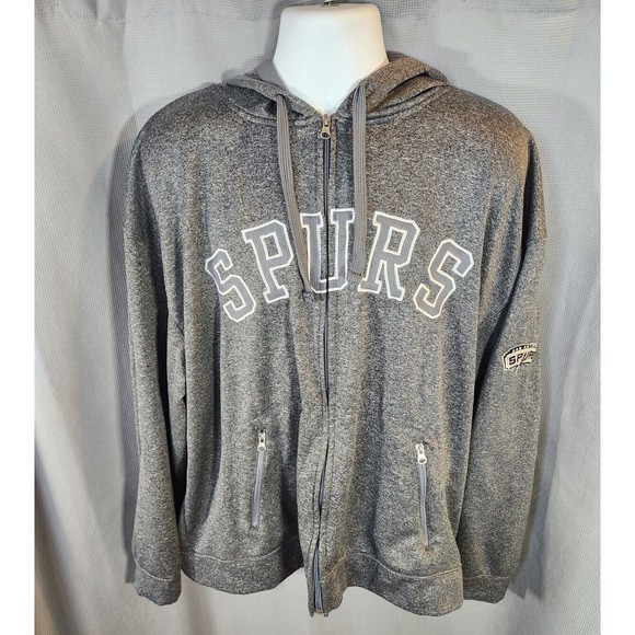 NBA Other - NBA San‎ Antonio Spurs Gray Full Zip Mens Sz 2XL Basketball Warm Up Hoodie
